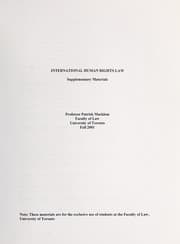 Tapa de International human rights law