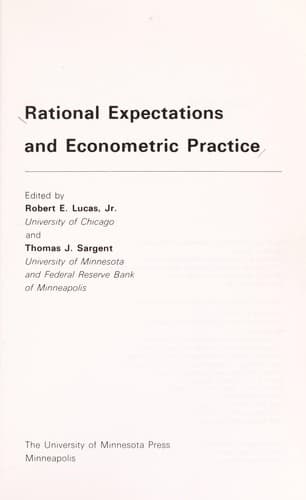 Tapa de Rational Expectations and Econometric Practices
