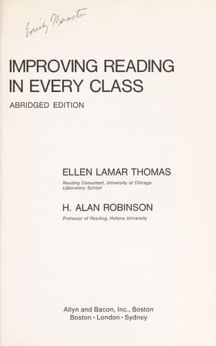 Tapa de Improving reading in every class