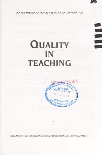 Tapa de Quality in teaching