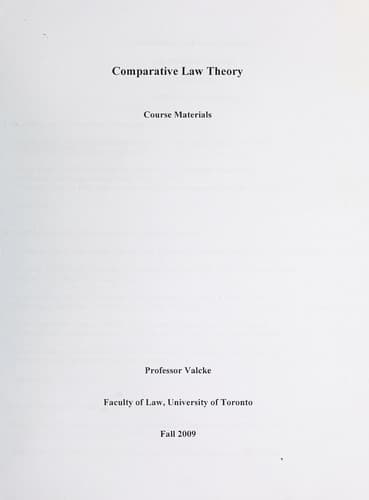 Tapa de Comparative law theory