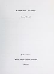 Tapa de Comparative law theory
