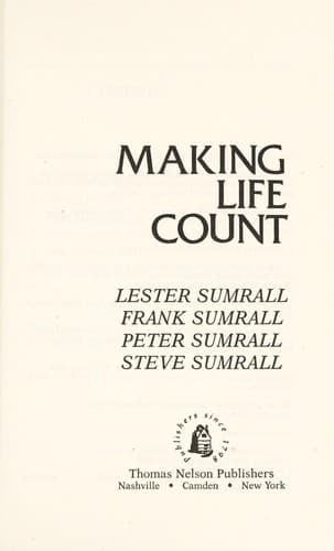 Tapa de Making life count