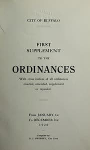Tapa de Supplements to the ordinances with cross indices of all ordinances enacted, amended, supplement or repealed ...