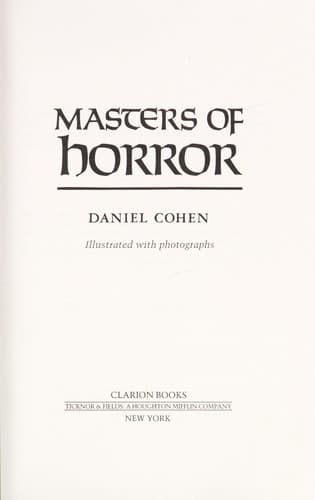 Tapa de Masters of horror