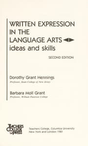 Tapa de Written expression in the language arts