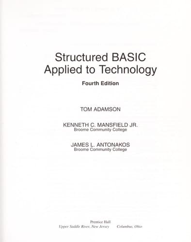 Tapa de Structured BASIC applied to technology