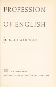 Tapa de Profession of English