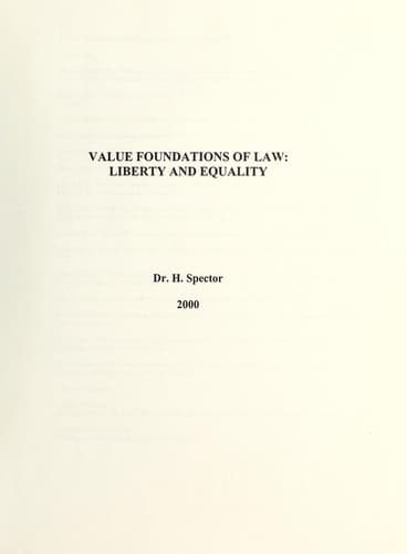 Tapa de Value foundations of law