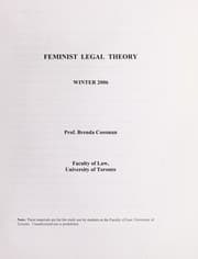 Tapa de Feminist legal theory
