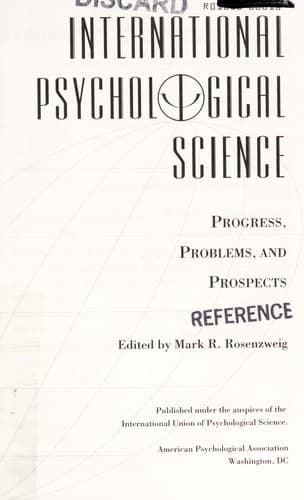 Tapa de International psychological science