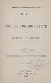 Tapa de Manual of parliamentary practice