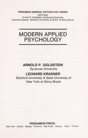 Tapa de Modern applied psychology