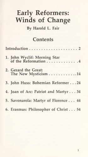 Tapa de Early Reformers
