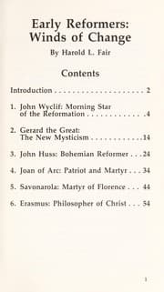 Tapa de Early Reformers