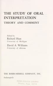 Tapa de The study of oral interpretation: theory and comment