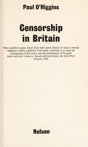 Tapa de Censorship in Britain