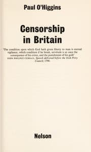 Tapa de Censorship in Britain