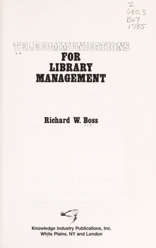 Tapa de Telecommunications for library management