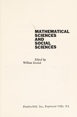 Tapa de Mathematical sciences and social sciences