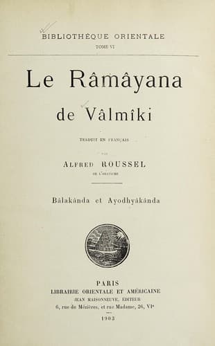 Tapa de Le Râmâyana de Vâlmîki