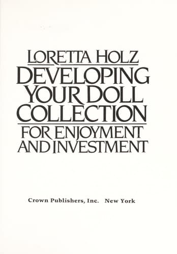 Tapa de Developing your doll collection