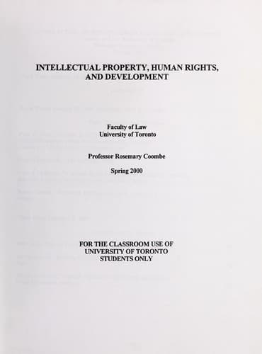 Tapa de Intellectual property, human rights, and development