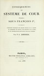Tapa de Conséquences du système de cour établi sous François Ier