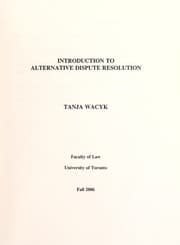 Tapa de Introduction to alternative dispute resolution