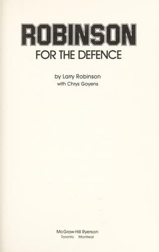 Tapa de Robinson for the Defense