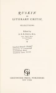 Tapa de Ruskin as literary critic