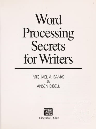 Tapa de Word processing secrets for writers