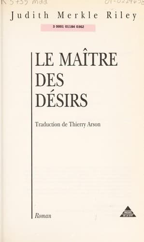 Tapa de Le maître des désirs