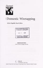 Tapa de Domestic wiretapping