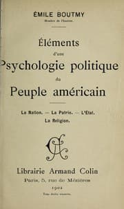 Tapa de Eléments d'une psychologie politique du peuple américain