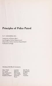 Tapa de Principles of police patrol
