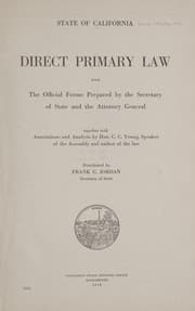 Tapa de Direct primary law with the official forms prepared by the secretary of state and the attorney general