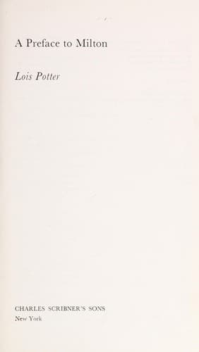 Tapa de A preface to Milton.