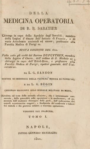 Tapa de Della medicina operatoria ...