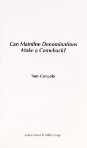 Tapa de Can mainline denominations make a comeback?
