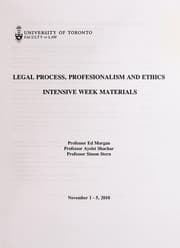 Tapa de Legal process, professionalism and ethics