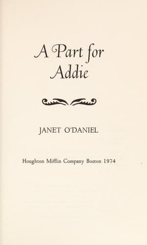 Tapa de A part for Addie