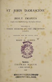Tapa de St. John Damascene on holy images
