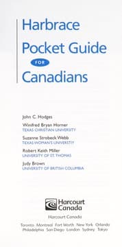 Tapa de Harbrace pocket guide for Canadians