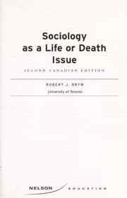 Tapa de Sociology as a life or death issue