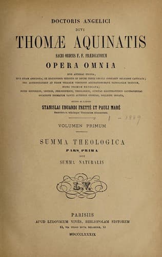 Tapa de Opera omnia Thomae Aquinatis