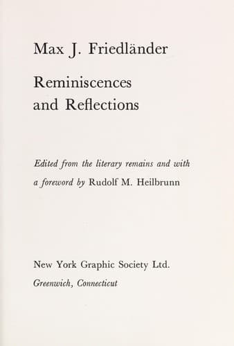 Tapa de Reminiscences and reflections