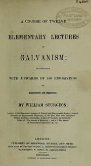 Tapa de A course of twelve elementary lectures on galvanism