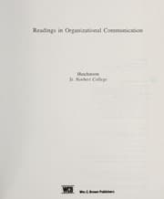 Tapa de Readings in organizational communication