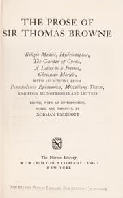 Tapa de The prose of Sir Thomas Browne